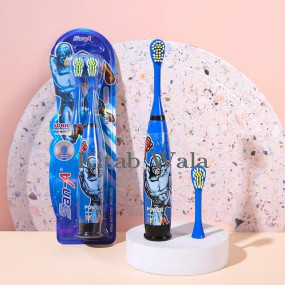 San-A Sonic Powered Kids Elecrtic Tootbrush With Soft Bristles, Extra Brush Head (D251-Blue)