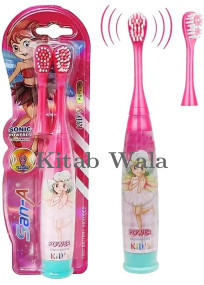 San-A Sonic Powered Kids Elecrtic Tootbrush With Soft Bristles, Extra Brush Head (D251-Pink)