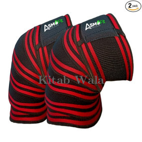 Heavy Duty Weight Lifting Knee Wraps - Compression Support Straps Set for Gym Workouts (1 Pair)