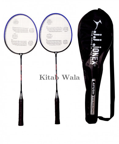 JJ Jonex Ayush Aluminium Badminton Racket Set With Full Cover Pack of 2 - Black