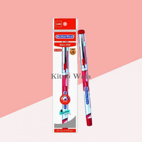 Cello Butterflow Gel Pen (Pack of 20, Ink Color - red