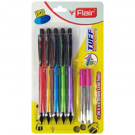 FLAIR Move Gel Pen | Red With Sleek Clip Design | Black Ink, Set Of 10