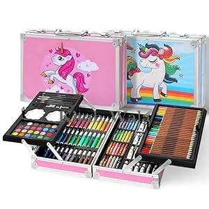 CrazyMart Professional Art Set, 145 Deluxe  Painting Set  Drawing Pencils P (145 Colors)