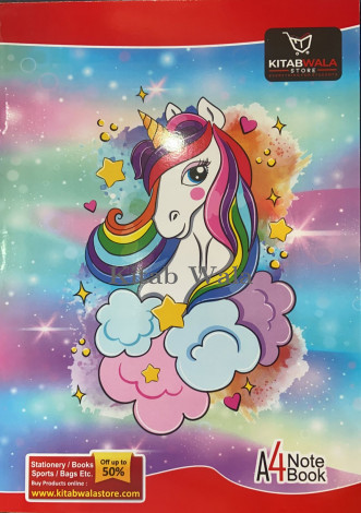 KITABWALA A4 NOTEBOOK (SINGLE LINE) PACK OF 10 + GET 1 FREE (152  PAGES)