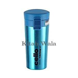 ug Hot and Cold with Lid | Double Walled Carry Flask for Travel, Home, Office, School | 450ml, Blue