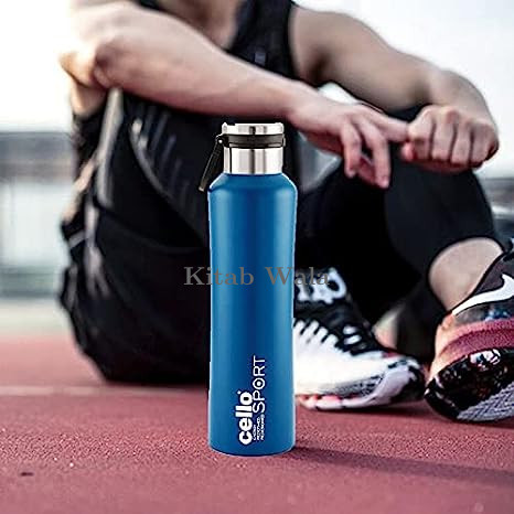 Cello One Touch Stainless Steel Double Wall Water Bottle, 600ml