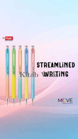 FLAIR MOVE 0.5mm 2B Mechanical Extra  Colour Body,  In Each Pack| Pack of 10 Pencils