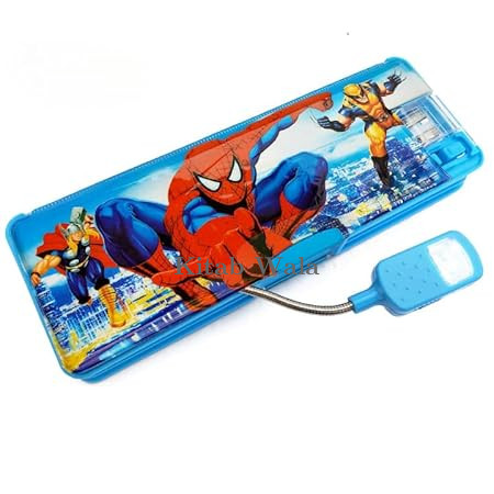 SPIDERMAN LED LIGHT MAGNETIC DOUBLE SIDE PENCIL BOX