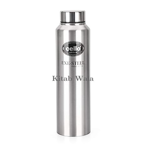 Cello Crysta Stainless Steel Bottle, 1000 ML, 1-Piece, Silver