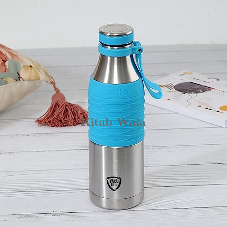 Cello Grip Max Double Wall Stainless Steel Water Bottle, 1 Piece, 600 ml, Blue