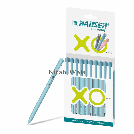Hauser XO 0.7mm Ball Pen (Blue Ink,Smooth Low Viscosity Ink) Pack of 10