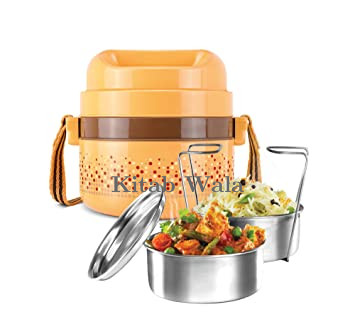 Milton Pioneer 2 Stainless Steel Tiffin Box, Set of 2, 300 ml, Brown