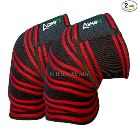 Heavy Duty Weight Lifting Knee Wraps - Compression Support Straps Set for Gym Workouts (1 Pair)