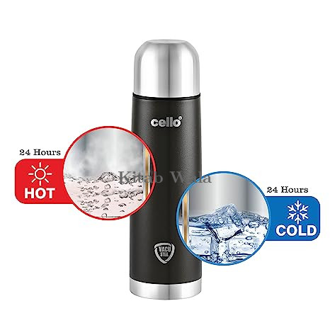 Cello Duro Tuff Steel Series- Flip Double Walled Stainless Steel Water Bottle