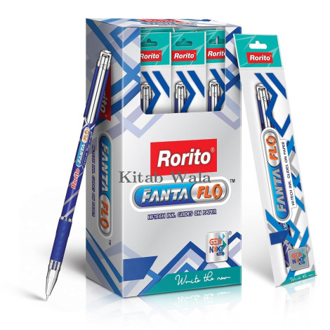Rorito Fantaflo Ball Pen (Pack of 10, Blue Ink, Ideal For Students)