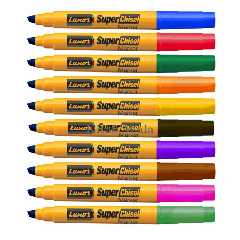 LUXAR SUPER CHESEL MARKER Multi colour ( PACK OF 10 MARKER IN DIFFERENT COLOR )