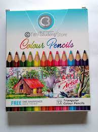 C3 TRIANGULAR COLORED PENCILS 12 SHADES