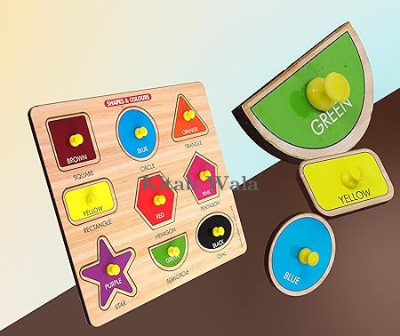 Shapes and Colors Wooden Puzzle Wooden Toys for Kids