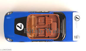 Anvi Car Shape Printed Metal Pencil Box for School Kids with Moving Wheels