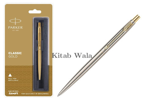 Parker Classic Gold GT Ball Pen (Classic Stainless Steel GT Ball Pen) Pack of 1