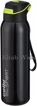 cello GYM STAR 650 ml Flask  (Pack of 1, Black, Steel)