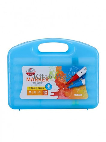 Faile Marker Set with Storage Case, 12 Colors, Water-Based Art Markers, Purple Case