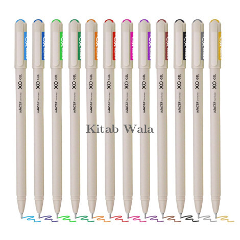 Hauser XO Multicolor Gel Pen with Hard Box Case (Set Of 12 Bright Ink Colors)