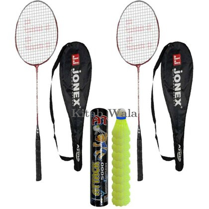 JJ Jonex Unisex Multicolor 2 Rackets And 10 Shuttlecock Badminton Kit