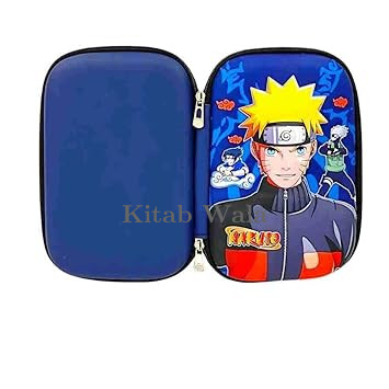 OJAL Anime Hard Shell Pencil Case, Blue Storage Pouch with Zipper Closure