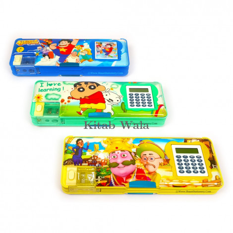 CALCULATOR MAGNETIC DOUBLE SIDE PENCIL BOX
