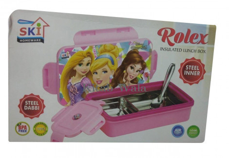 Plastic (Outer) Pink Rolex Insulated Lunch Box, Capacity: 200ml, Size: 6