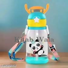 Deer Horn Design | Water Bottle with Straw | Cartoon Panda & Unicorn Sipper Bottle