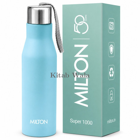 Milton Super 1000 Stainless Steel Water Bottle (Single Walled, ISI Certified, Leak Proof)