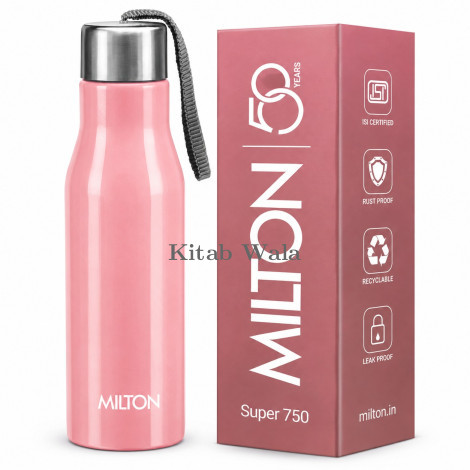 Milton Super 750 Stainless Steel Water Bottle (Single Walled, ISI Certified, Leak Proof)