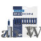 Doms Inxon Blue Ball Pen| 0.7mm ULV Ink Technology (Blue, Black) Pack of 10
