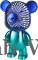 Lizihaowu Handheld Mini Fan USB Rechargeable Three Speed Wind Cute Kids Fan-blue